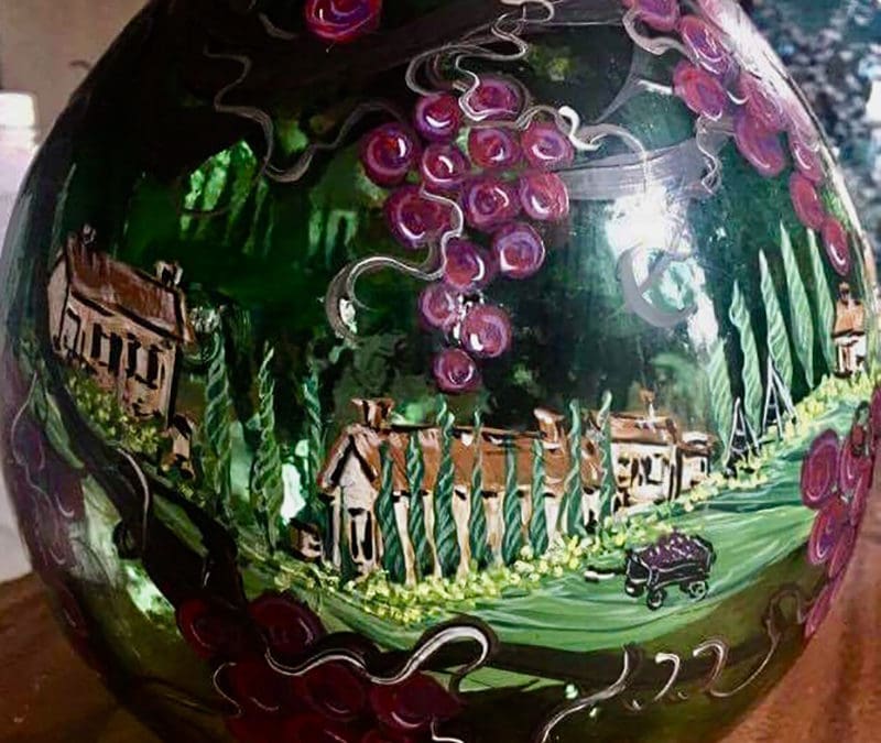 2018-10-24 Grapes and Villa Painting on Glass
