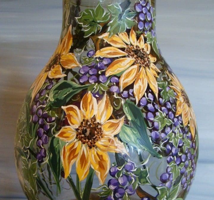2018-10-27 Sunflowers Painting on Glass