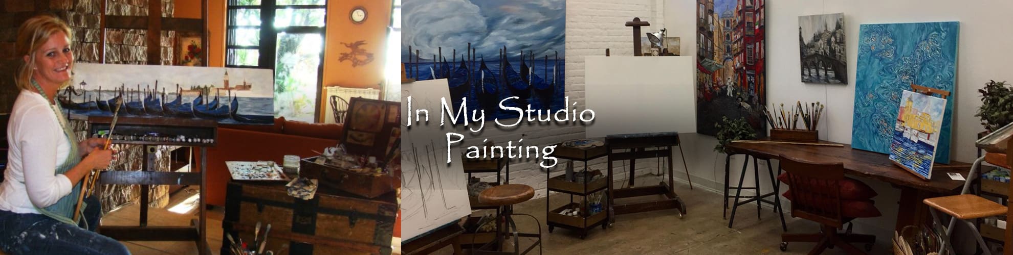 in my studio painting